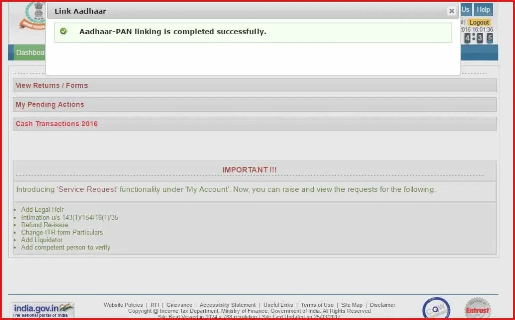 Link Aadhar To PAN Online Form 2023