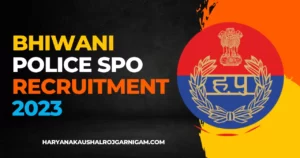 Bhiwani Police SPO Recruitment 2023