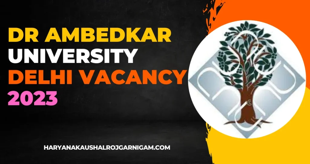 Dr Ambedkar University Delhi Vacancy 2023