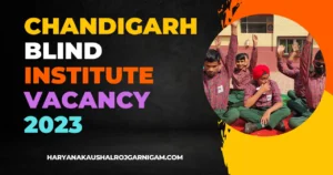 Chandigarh Blind Institute Vacancy 2023