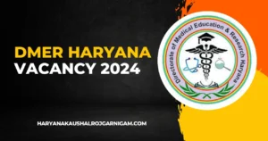 DMER Haryana Vacancy 2024