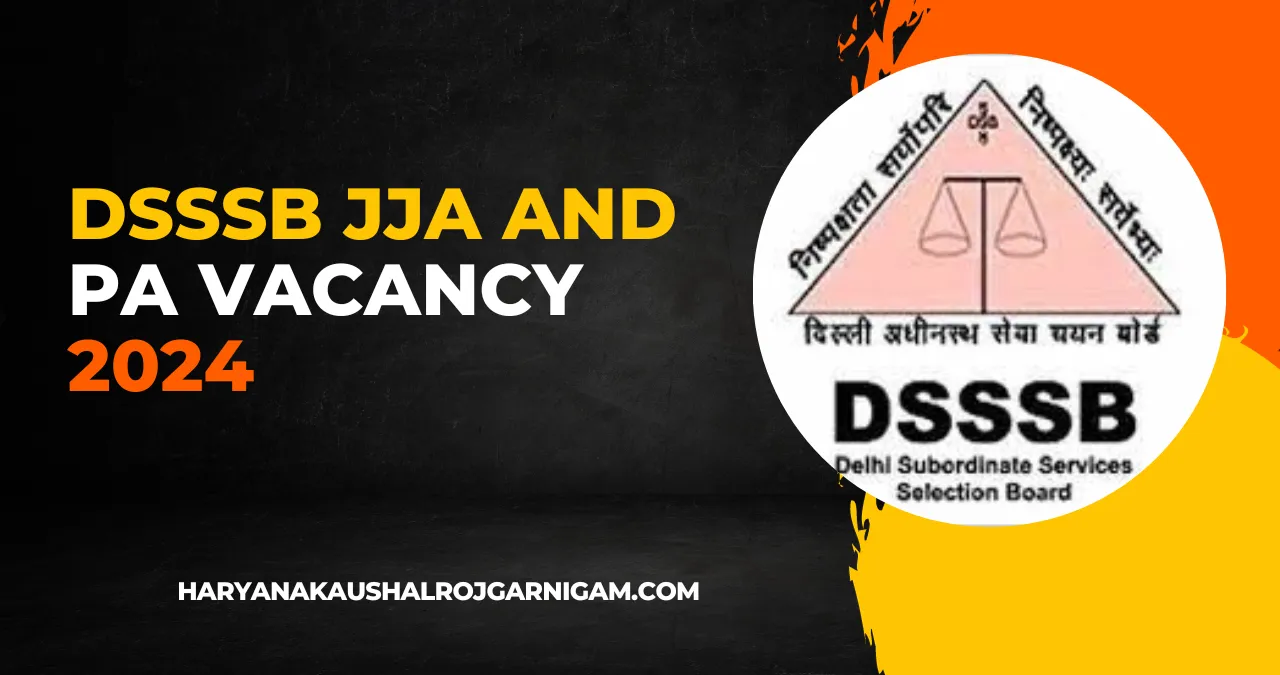 DSSSB JJA and PA Vacancy 2024